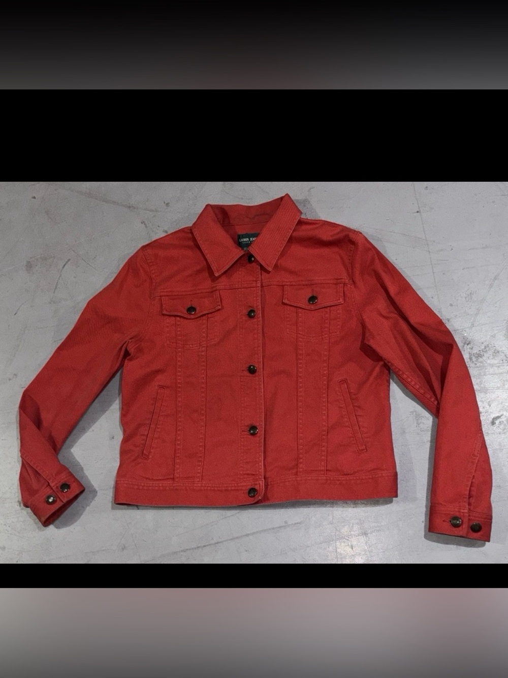 Lauren Jeans Co Ralph Lauren VTG Woman’s SZ.M Button Up Red Denim Jacket